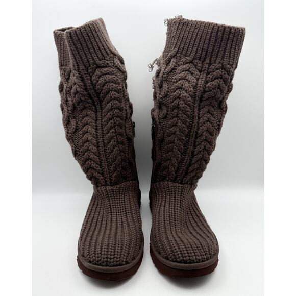 UGG Womens Classic Cardi Bootie US 8 EU 39 Brown Knit GUC - Picture 6 of 13
